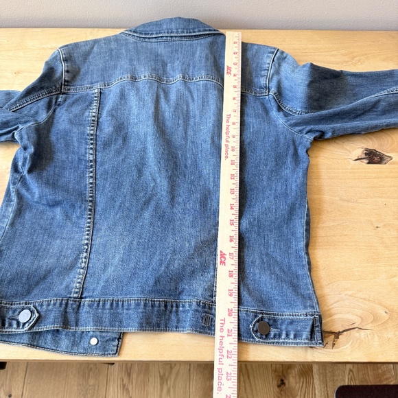 KUT FROM THE KLOTH AMELIA DENIM JEANS JACKET LT DISTRESSING CASUAL CLASSIC BOHO - Picture 9 of 12